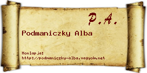 Podmaniczky Alba névjegykártya