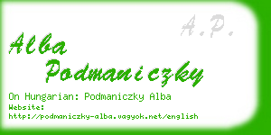 alba podmaniczky business card